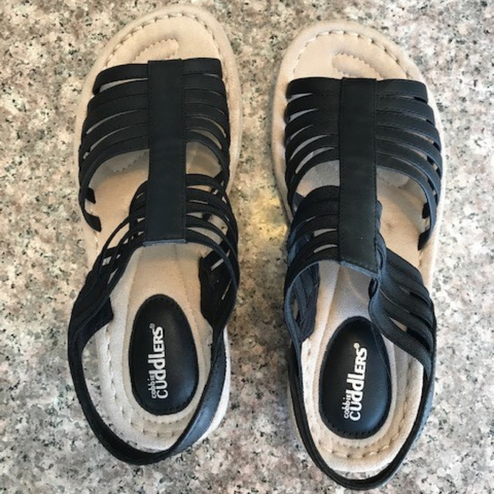 Women's Black Strap Sandals Size 8